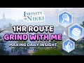 1hr cozy grind with me 💜 maxing daily insight // Real time route for farming insight and mats
