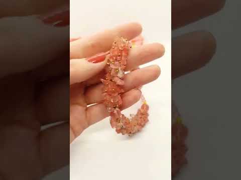 Ніжне ошатне кольє намисто джгут натуральний камінь турамалін, видео 1