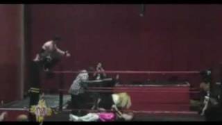 Crystal Takes A Top Rope Double Stomp From Michael Nothing