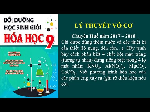 Video Phân biệt 4 chất bột màu trắng đựng riêng biệt trong 4 lọ mất nhãn: KNO3, Al(NO3)3, MgCO3, CaCO3 - youtube