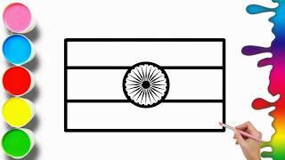 How To Draw An Independence Day Flag | Easy Indian Flag Drawing For Kids | Flag Drawing For Kids