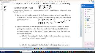 Chapter 4 2   Addition Rules for Probability Part II THE COMPLEMENT RULE