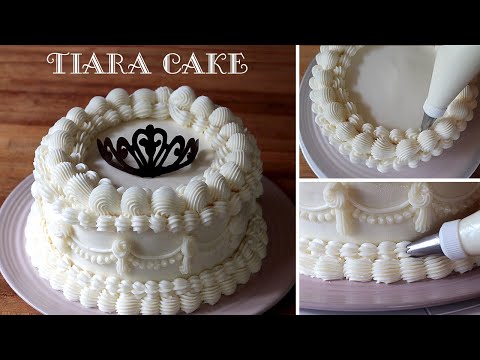 Vintage Tiara White Cake for Queen   with Swiss Meringue Buttercream frosting