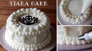 Vintage Tiara White Cake for Queen   with Swiss Meringue Buttercream frosting