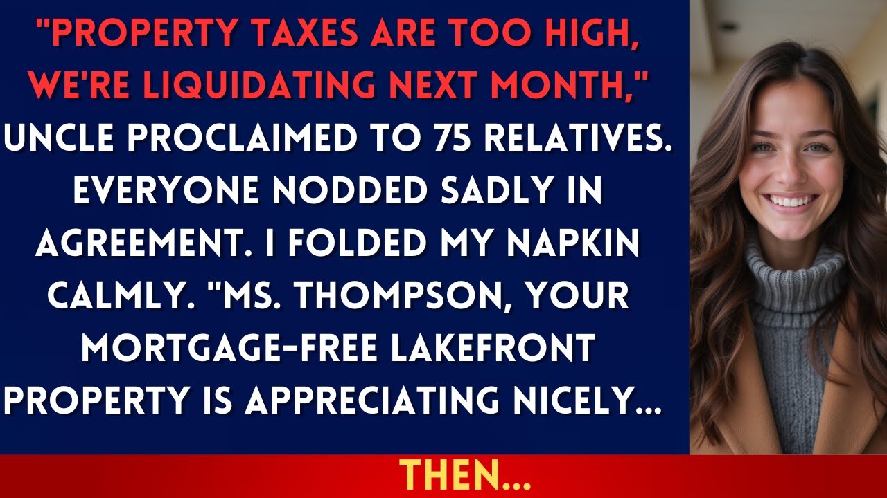 На семейной встрече дядя объявил: «Мы продаем дом на озере», — и тут появился управляющий банком...