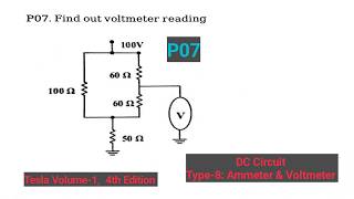 1.10 📌P07📌 DC Circuit Type-08: Ammeter, Voltmeter & Wattmeter Tesla Volume-1, 4th Edition #dccircuit