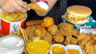 ASMR:KFC FRIED CHICKEN LEG PIECE,MASALA RICE,CHICKEN POPOCORN,ZINGER BURGER,FRIES l FOOD VIDEOS l