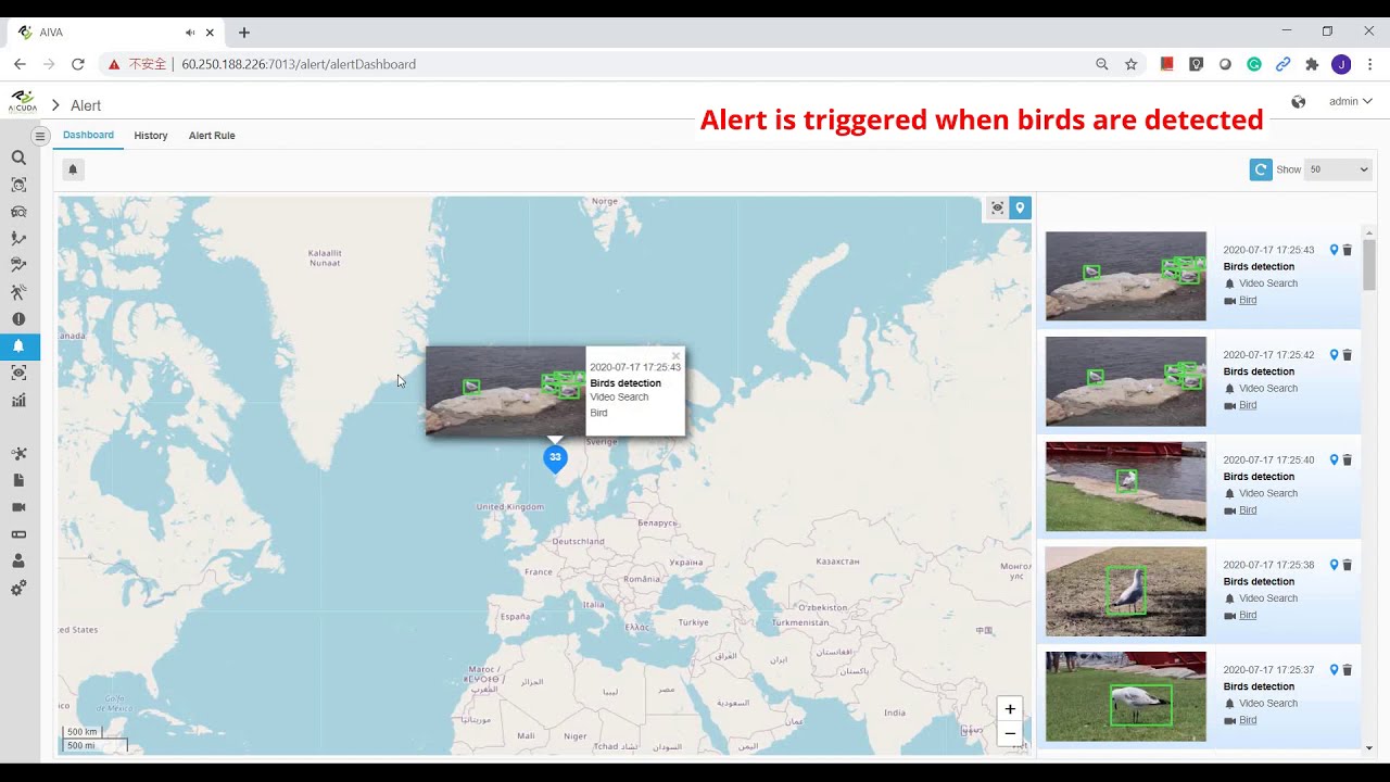 Real-time Bird Detection at Fish Farm - powered by IronYun x Aicuda