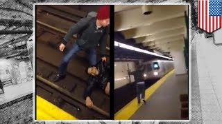 Мужчина чудом выжил, упав на рельсы(Мы понятия не имеем, что заставило этого парня решили улечься в 3 часа ночи на рельсы метро на станции 