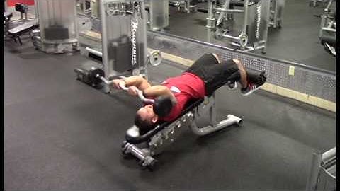 Decline EZ Bar Tricep Extension - Close Grip