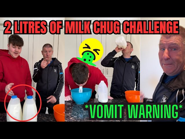 2 Litres Of Milk Chug Challenge! *VOMIT WARNING* class=