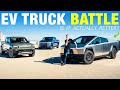 Tesla cybertruck vs rivian r1t vs ford f150 lightning  electric pickup truck comparison