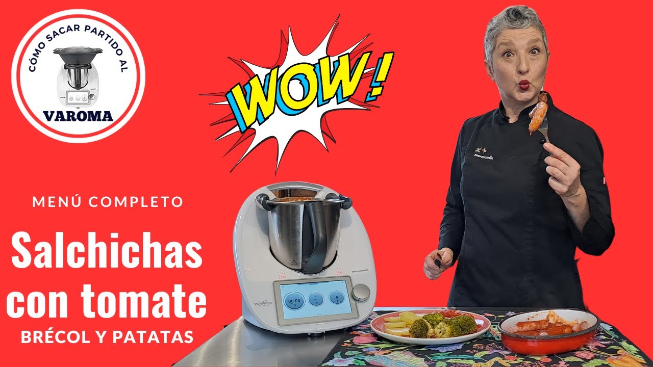 🔴 CÓMO SACAR PARTIDO AL VAROMA® 🔴 🐖SALCHICHAS CON TOMATE, PATATAS Y VERDURAS 🍅 con Thermomix® 🔝 #tm6