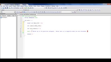 7.1 Arrays and Defined Constants