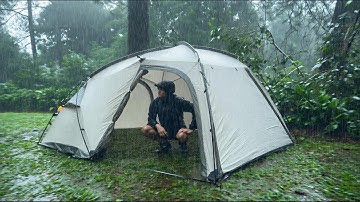 Very Heavy Rain and Flood‼️Solo Camping in long Heavy Rain with Thunder and Flood‼️
