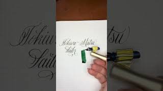 A forest scene, somehow captured in liquid ink. #ink #calligraphy #asmr #stationery #pen