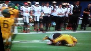 Terrell Chestnut hit on Maryland TE Avery Edwards