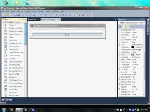 How to make a text to speech program in Visual Basic 2008/20010