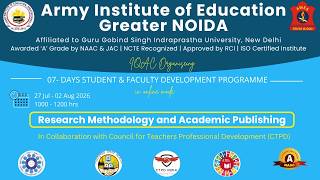 07 Days Students & Faculty Development (SFDP) Programme : 27 Jul - 02 Aug 2026 | Day 6 |
