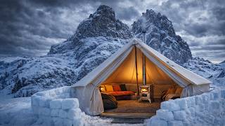 ARABA BUZDA KALDI! ❄️ FIRTINALI GECEDE SICAK ÇADIR KAMPI