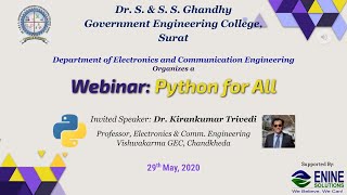 Webinar on Python for All By Dr. Kirankumar Trivedi, Professor VGEC, Organized by DGGEC Surat