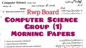 10th Computer science Group 1 paper 2025 | Class 10 Final paper 2025