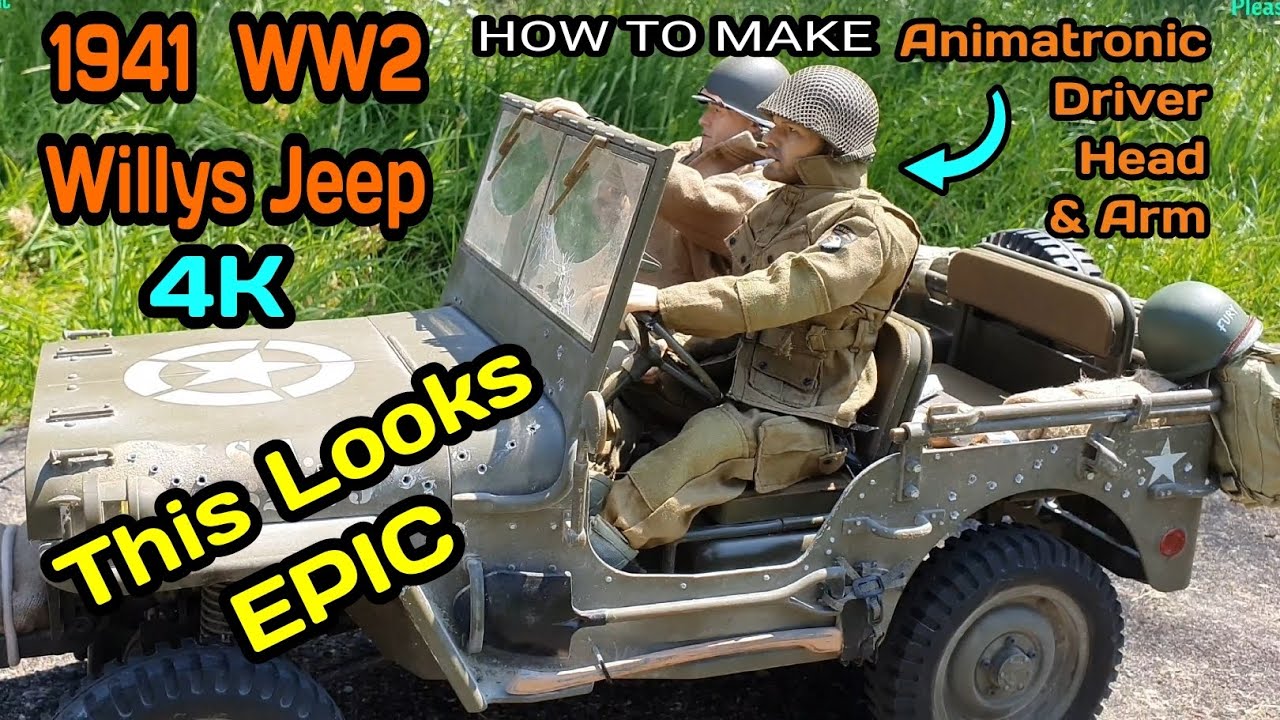 How to make a Animatronic RC Driver. Roc Hobby 1/6 Willys MB Jeep - *Head Turning Stuff*...lol