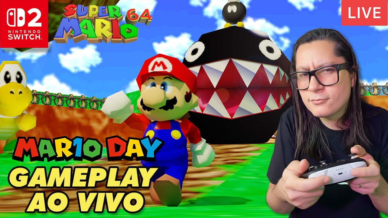 Super Mario 64 Direto do Switch 2 Com Controle de N64!!! Especial #mar10day 🍄🎉