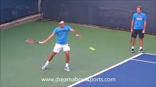 Roger Federer Forehand slow motion from practice session Cincinnati 2014