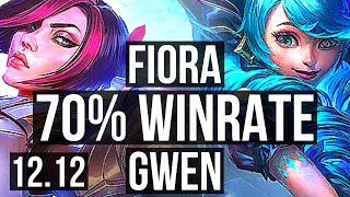 FIORA vs GWEN (TOP) | 11/1/7, 70% winrate, 7 solo kills, Legendary | KR Grandmaster | 12.12