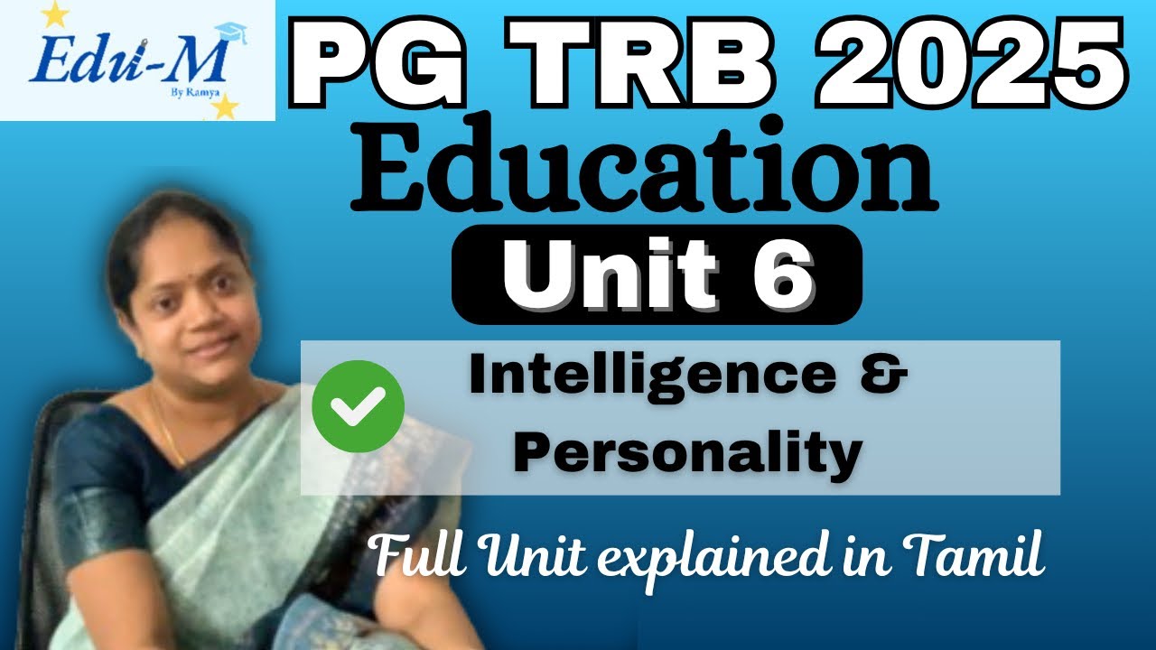 PGTRB | Education |Unit 6 Intelligence and Personality| Complete Unit Covered