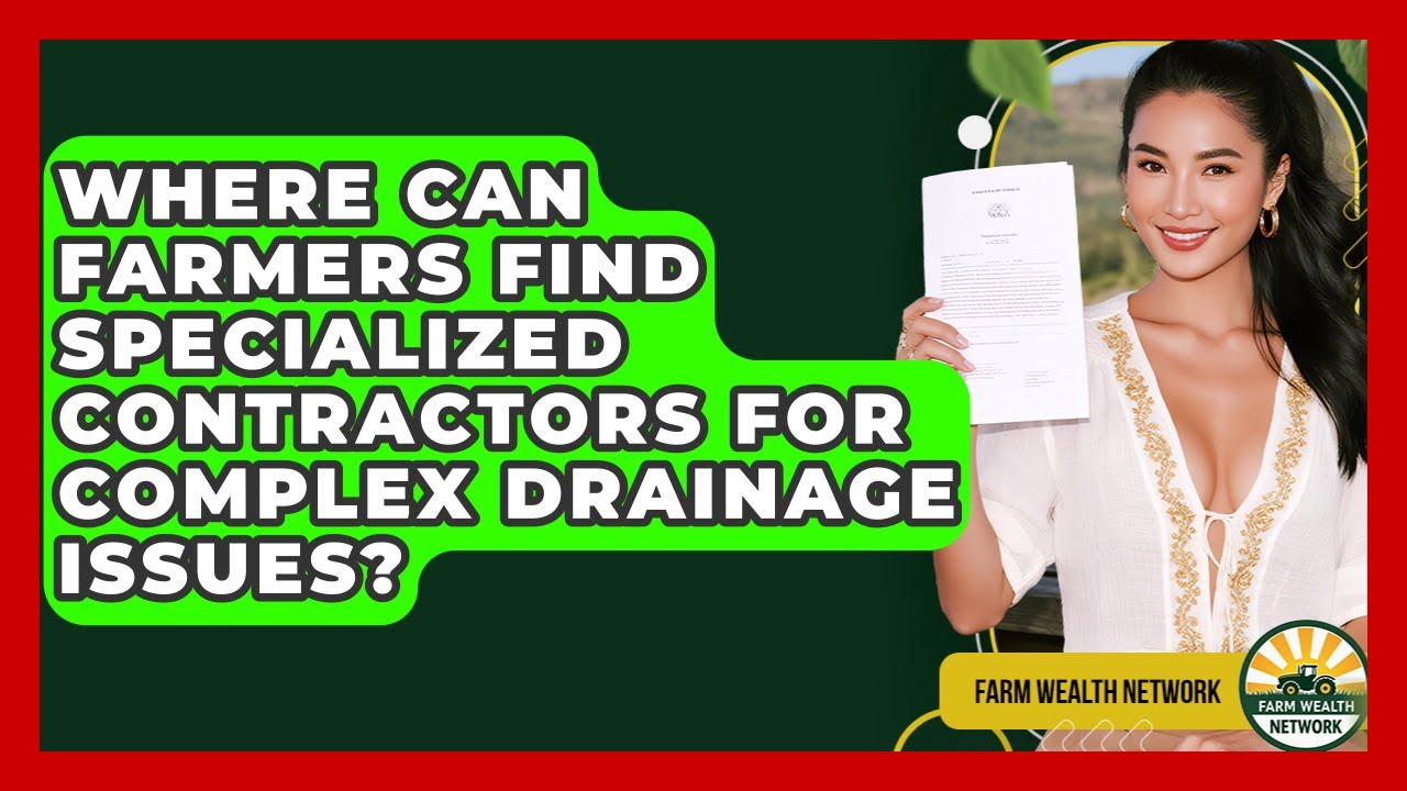 Where Can Farmers Find Specialized Contractors For Complex Drainage Issues? - Farm Wealth Network