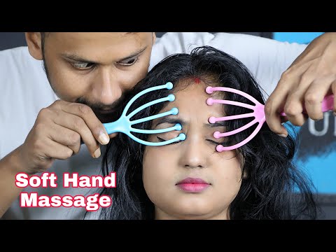 Soft Hand Relaxing Massage For Women | Oil Head Maassage | Comb Forehead Massage | Neck Crack | ASMR