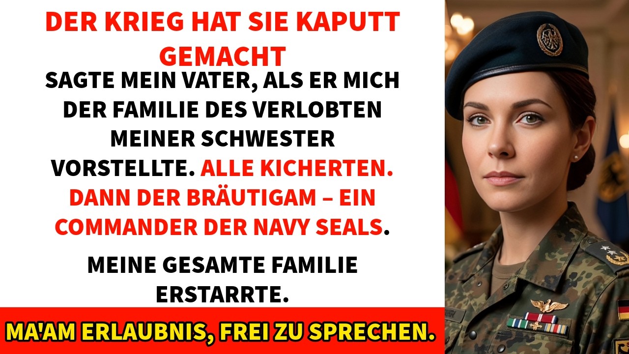Mein Vater lachte gerade über seinen eigenen Witz, als der stellvertretende Kommandant Daniel Mercer plötzlich von seinem Stuhl aufsprang, Haltung annahm und mir vor dem gesamten Probendinner...