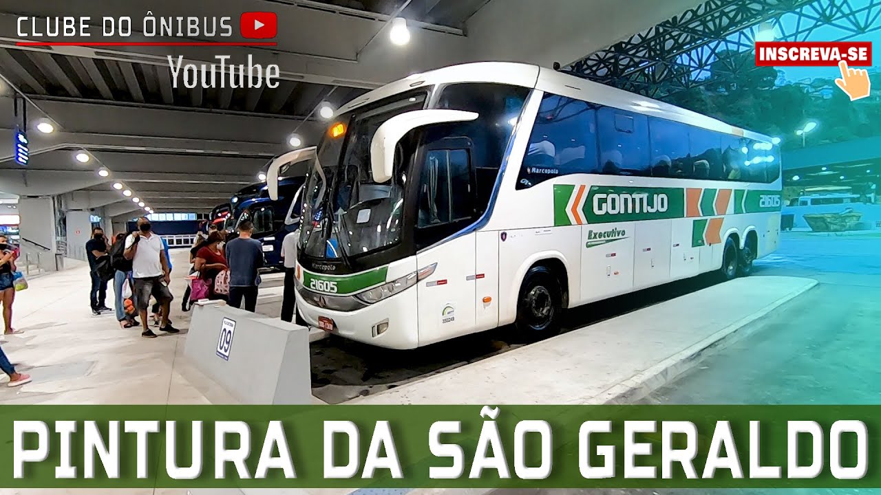 GONTIJO 21605 NA PINTURA DA SÃO GERALDO - RODOVIÁRIA DE SANTOS - YouTube