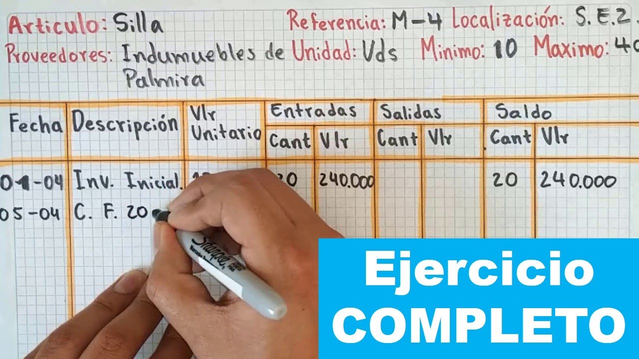 Como hacer un KARDEX UEPS ejercicio PASO A PASO - YouTube