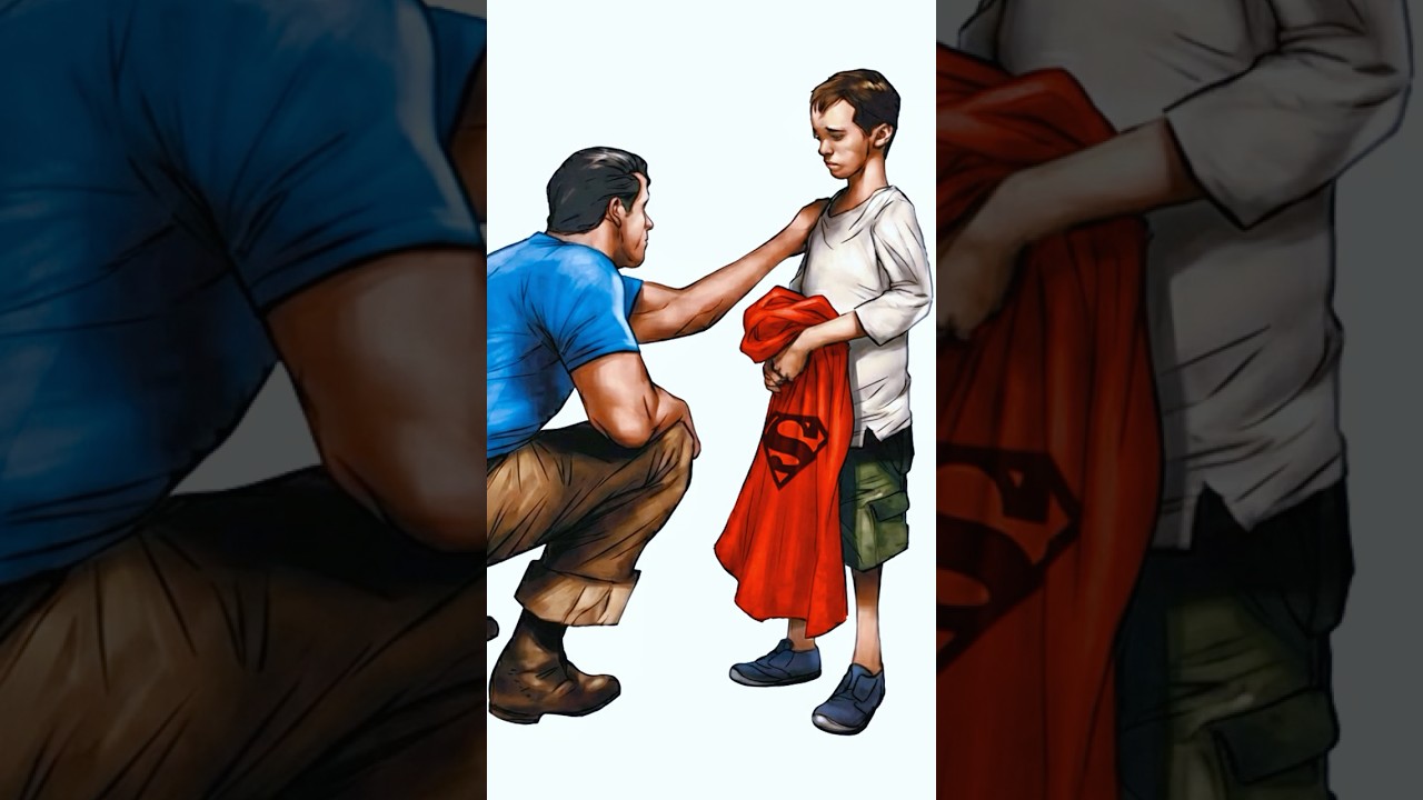 Ребенок украл плащ Супермена...