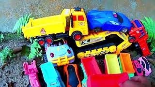 Construction, Police car, Fire Truck, Tractor, Dump Trucks, Jcb, Excavator, Cartoon Toys Videos 756