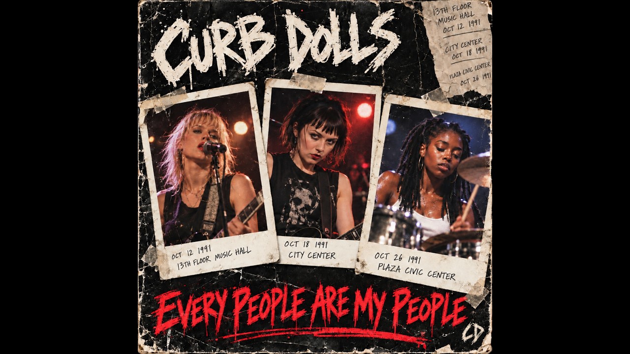Curb Dolls return with “Every People Are My People,” a collision of grunge, hip-hop and freeform jazz built around one simple idea: the lines between “our people” and “their people” are lines we invented.

Set in the Curb Dolls’ fictional Queens of 1991, the video moves between live performance, neighborhood streets, block-party energy and the community surrounding the band.

Curb Dolls
Jesse Vaughn — guitar / vocals
Lena Blackwood — bass / vocals
Maya Wells — drums / vocals  

Featuring The Calder Street Three

Created by James G. Maynard / AI Creator House

From the Curb Dolls album Every People.

Every People Are My People.

#alternativerock  #girlband #MusicVideo #IndieRock #aimusic #aimusicvideo