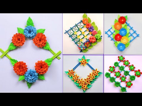 5 Beautiful Paper Flower Wall Hanging Craft Ideas | Home Decoration Ideas | Paper Craft Ideas |