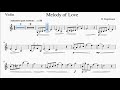Melody of love for violin and piano engelmann slow practice accompaniment sheet music score