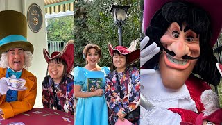 Disneyland Dec 18, 2023 pt 2 The Mad hatter, Wendy Darling, ￼and Captain Hook again