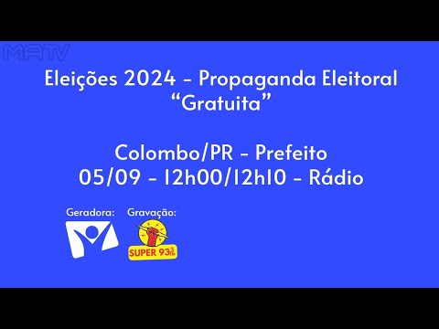 HORÁRIO ELEITORAL GRATUITO 2024 EM COLOMBO PR: CANDIDATOS E PARTICIPAÇÃO