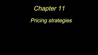 #Chapter11  pricing strategies