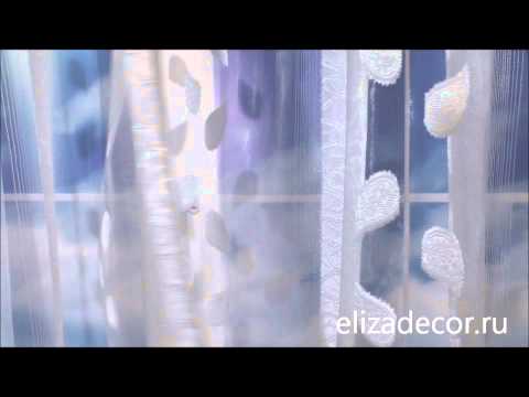 Органза с белыми листьями