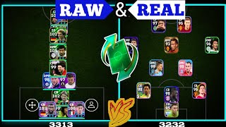 Raw and Real Matches:3313 Vs 3232 Formation In eFootball Mobile 25