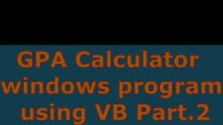GPA calculator part 2