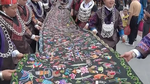 Giant Miao Embroidery Completed Ahead of Miao Sisters Festival in Southwest China Province - DayDayNews