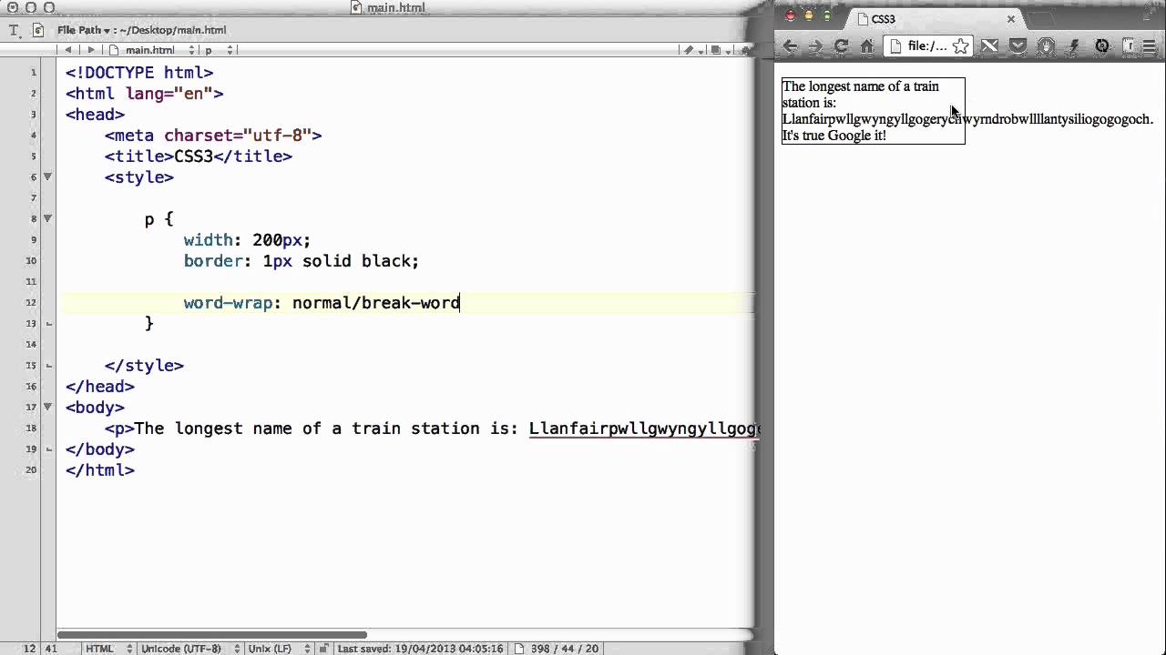 CSS3 - 08. Wrapping your words within the box - YouTube