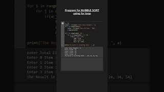 Bubble Sort: Turning Chaos into 'Bubbly' Order with For Loops! 😇😇😁😁